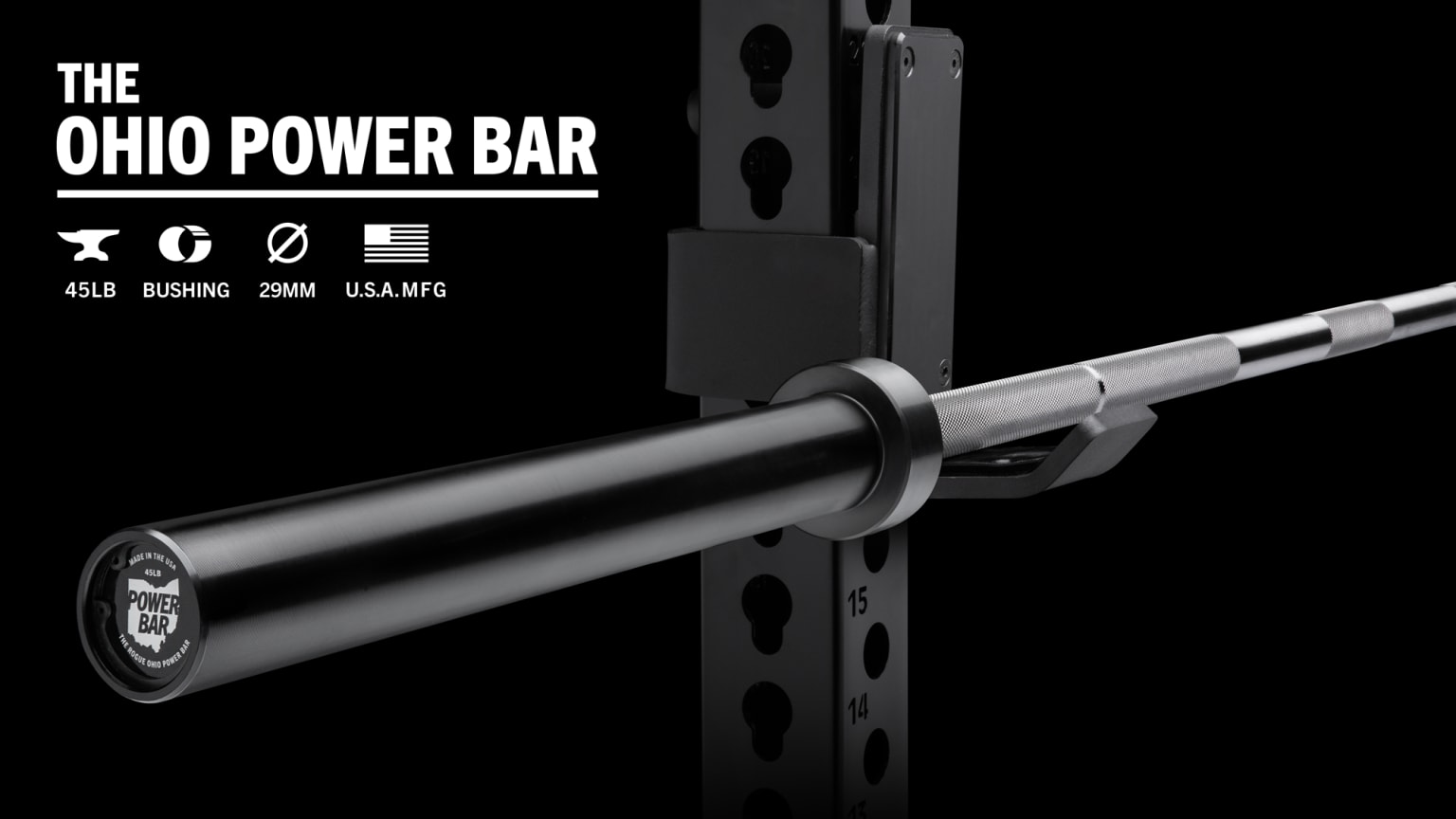 Rogue 45LB Ohio Power Bar Stainless Black